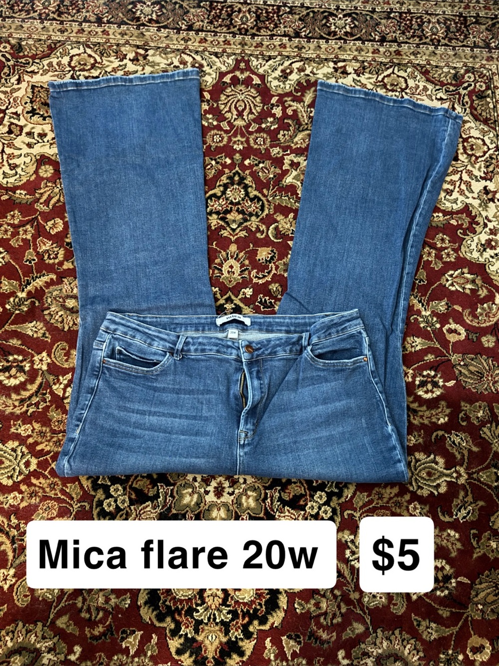 Mica Women's Blue Flare Jeans - 20W